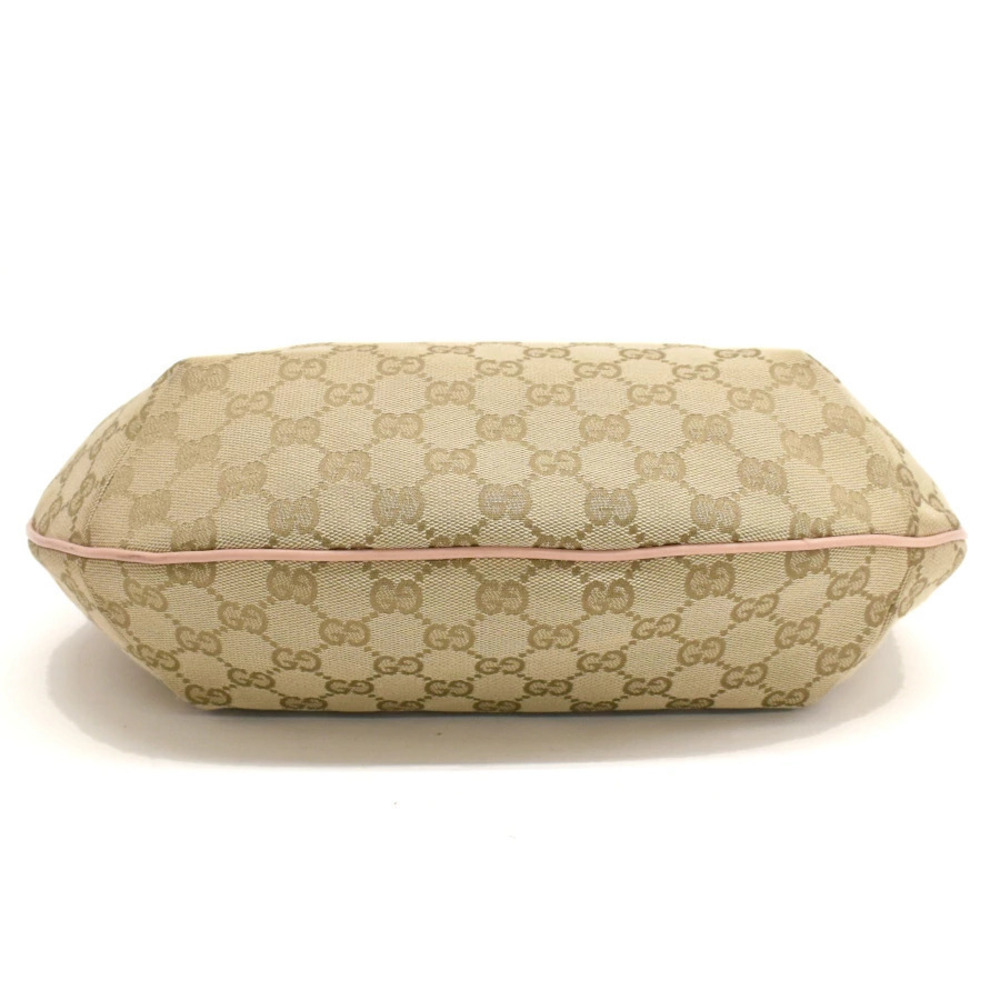 Gucci Crossbody Bag GG Canvas Jacquard Leather Beige Cream Pink